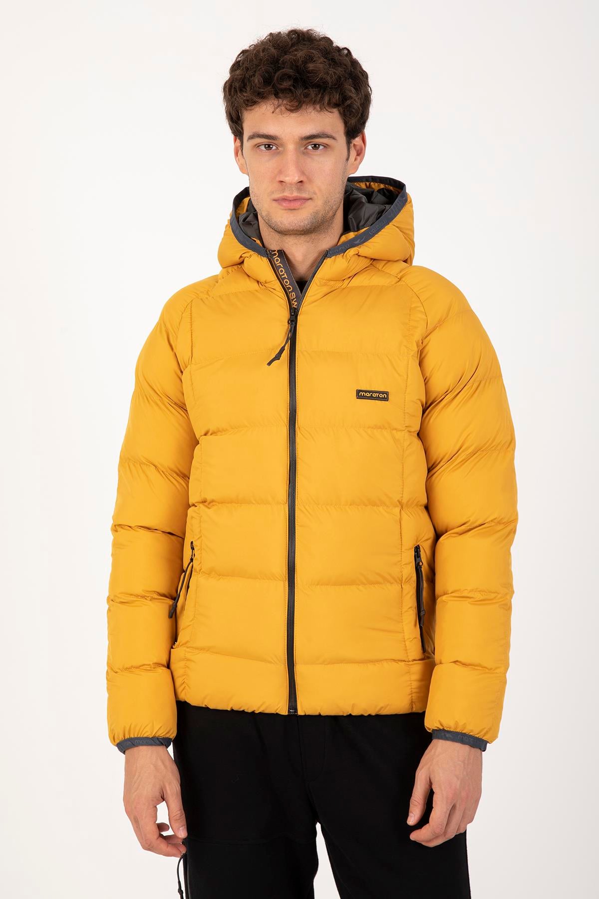 Maraton Sportswear Regular Erkek Kapşonlu  Uzun Kol Basic Mont 21259