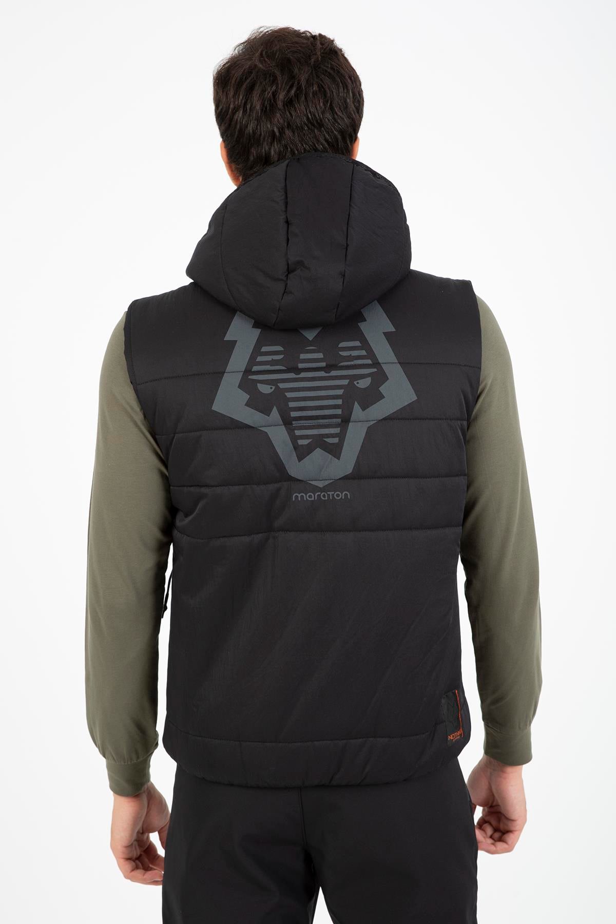Maraton Sportswear Regular Erkek Kapşonlu  Kolsuz Basic Yelek 21265
