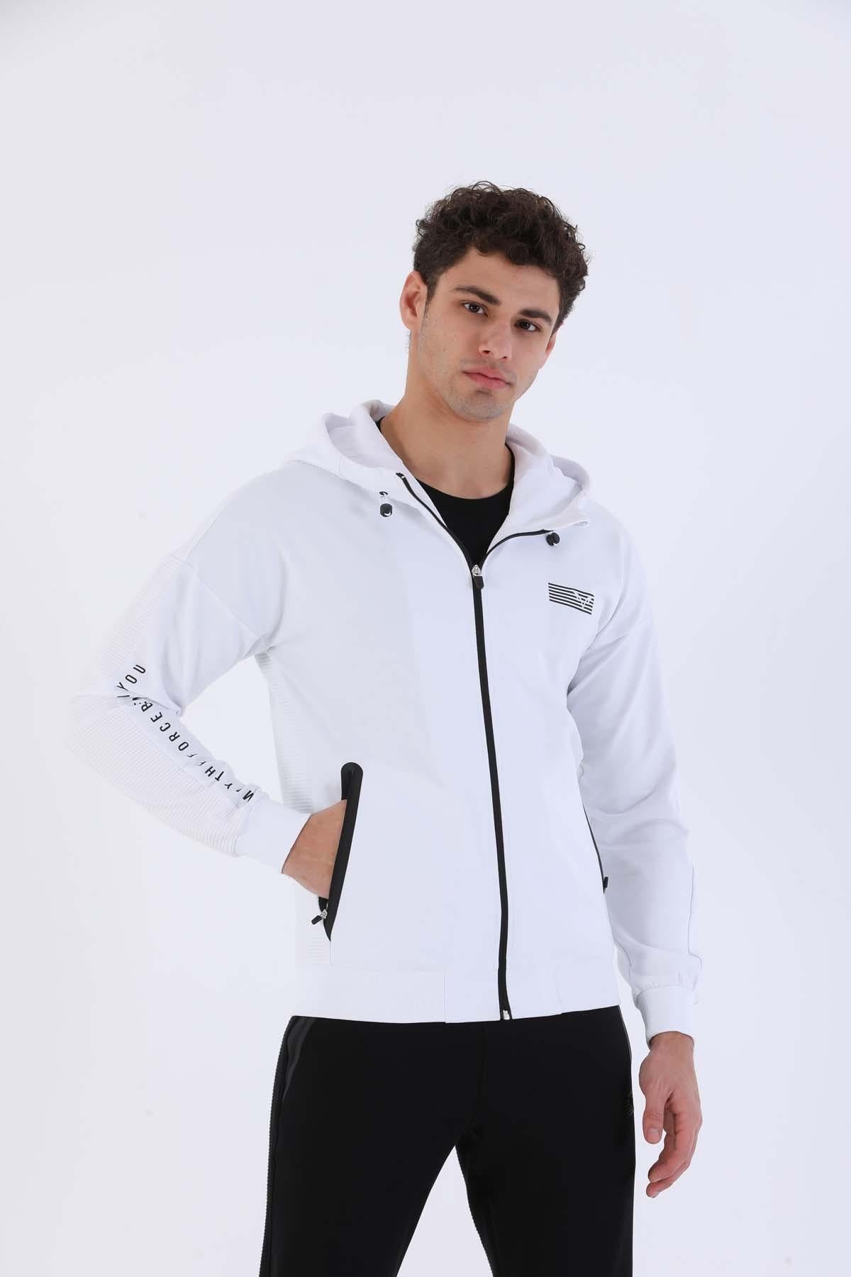 Maraton Sportswear Regular Erkek Kapşonlu  Uzun Kol Basic Eşofman Üstü 20643