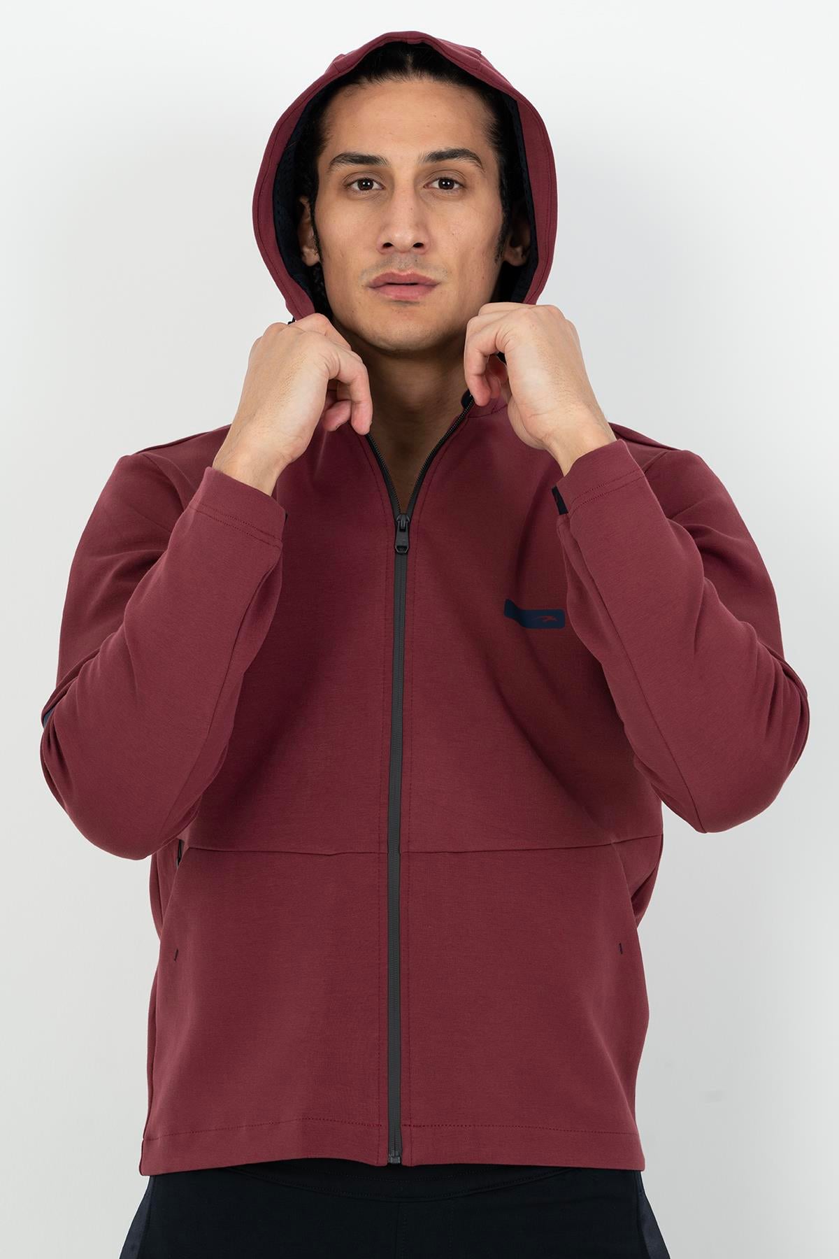 Maraton Sportswear Regular Erkek Kapşonlu  Uzun Kol Basic Eşofman Üstü 21348