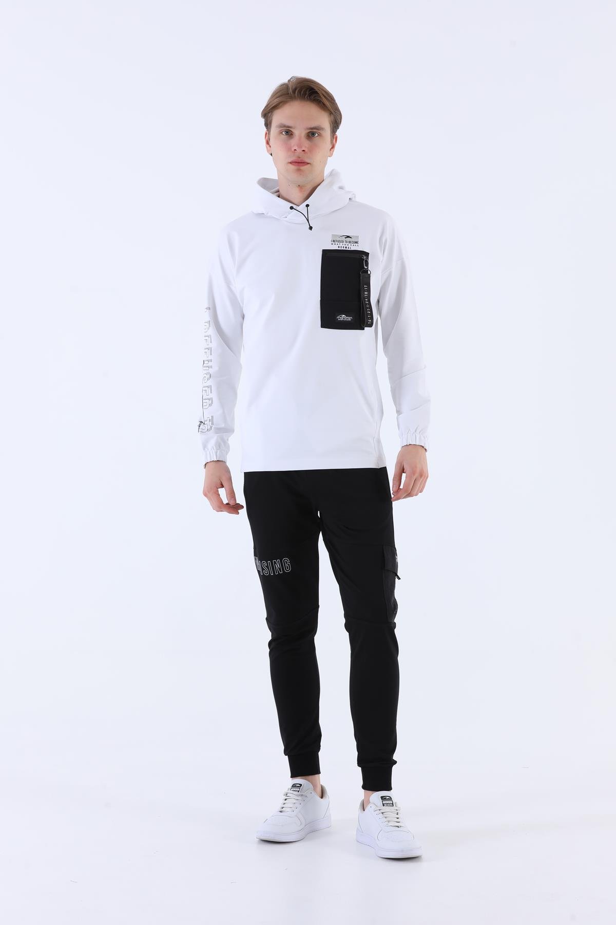 Maraton Sportswear Regular Erkek Kapşonlu  Uzun Kol Basic Sweatshirt 20634