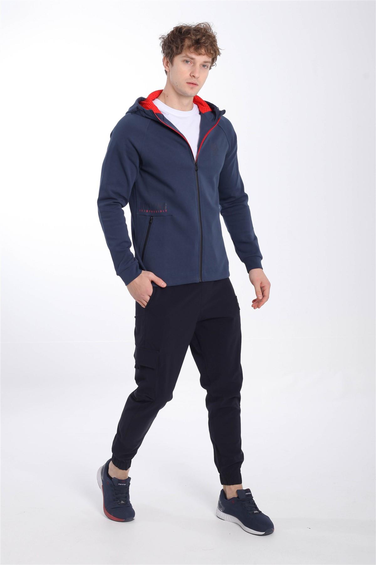 Maraton Sportswear Regular Erkek Kapşonlu  Uzun Kol  Eşofman Üstü 20544