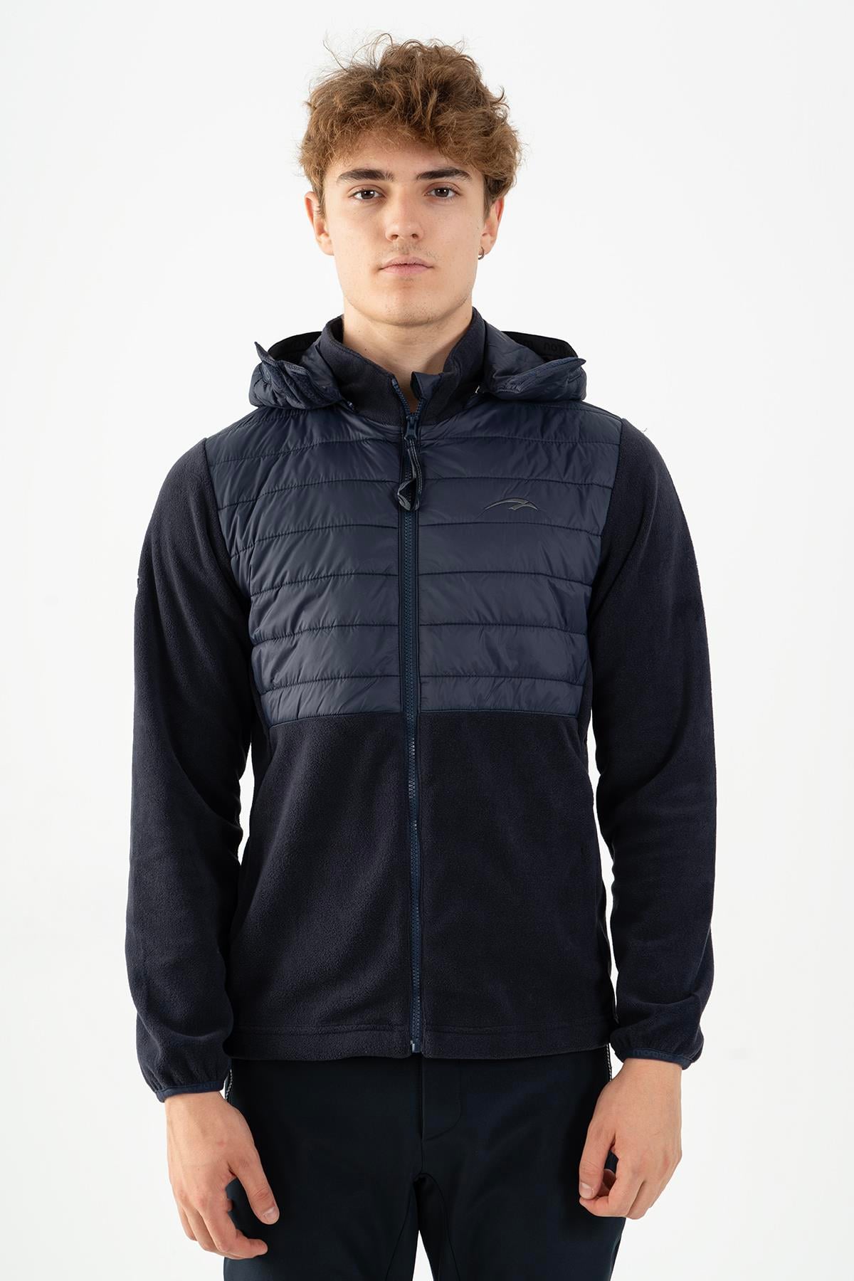 Maraton Sportswear Regular Erkek Kapşonlu  Takma Kol Outdoor Eşofman Üstü 21756