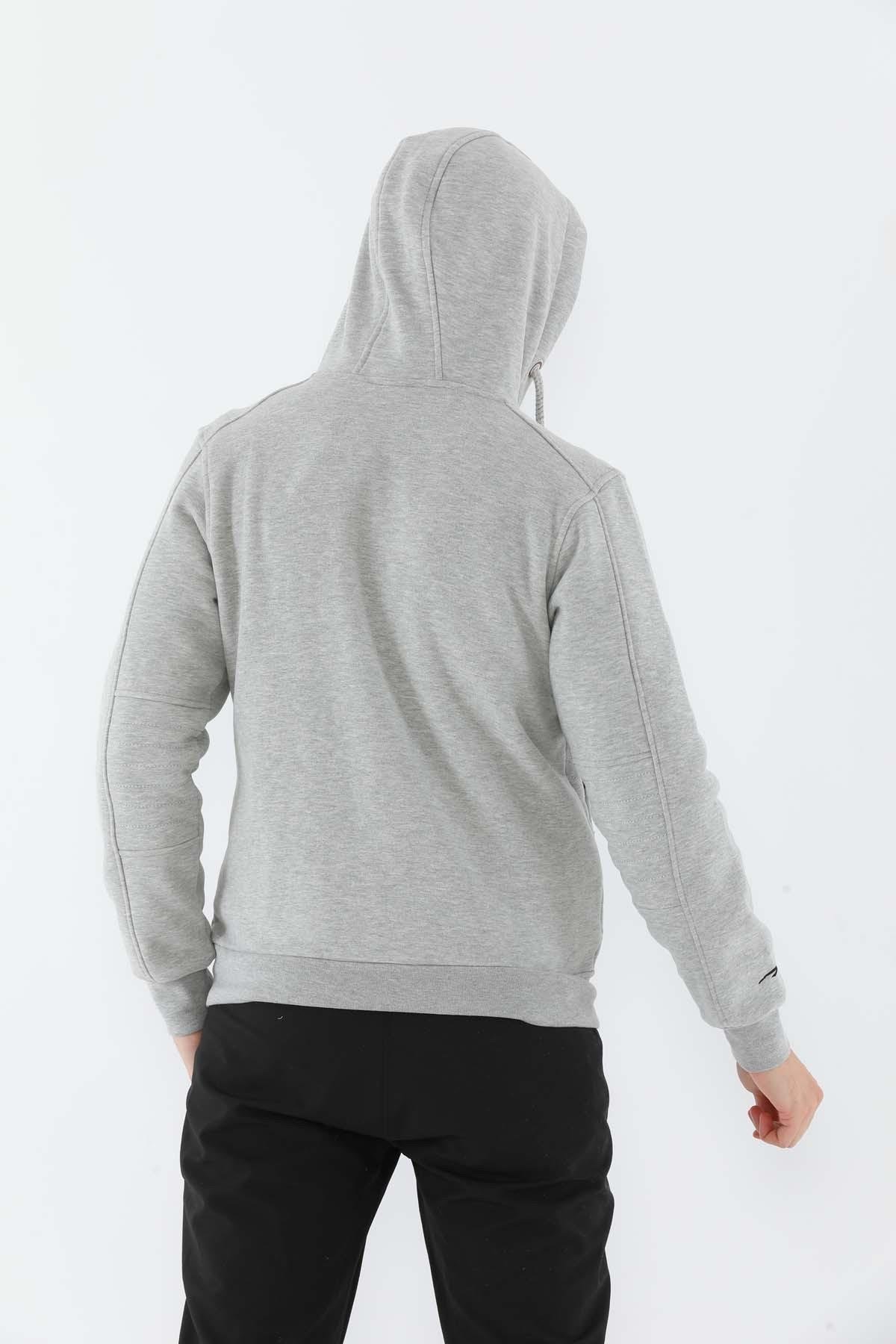 Maraton Sportswear Regular Erkek Kapşonlu  Uzun Kol Basic Tracktop 10072