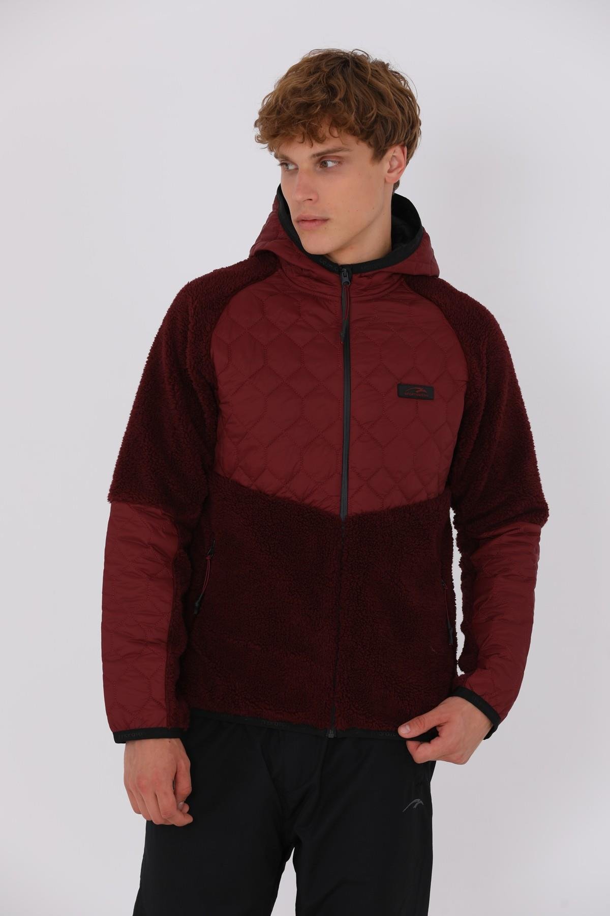 Maraton Sportswear Regular Erkek Kapşonlu  Uzun Kol Basic Tracktop 20217
