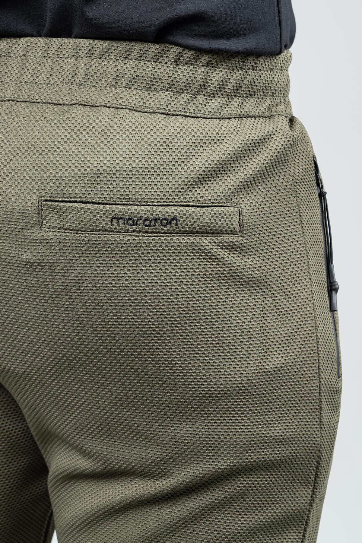 Maraton Sportswear Regular Erkek  Ribana Paça  Basic Açık Haki Eşofman Altı 22658