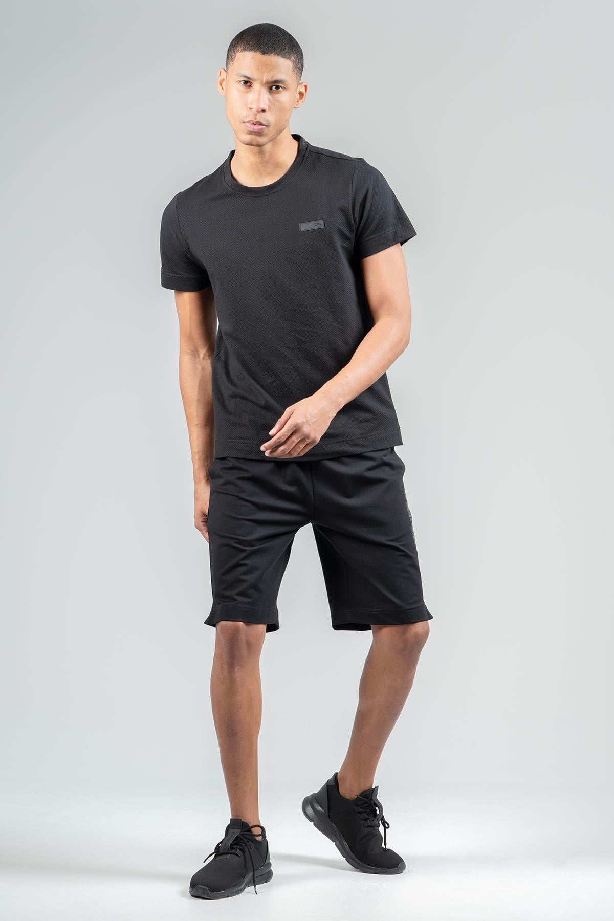 Maraton Sportswear Regular Erkek  Şort  Basic Siyah Şort 23171