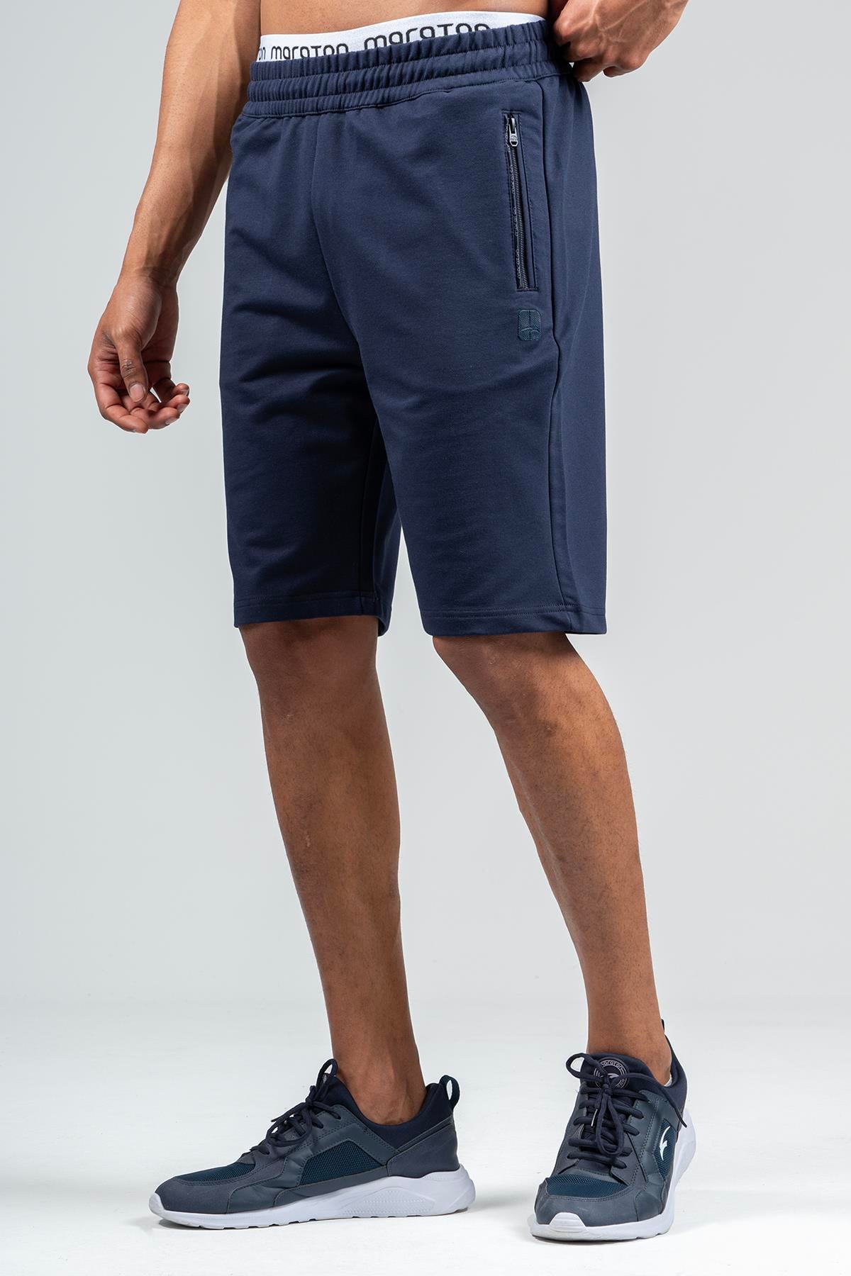 Maraton Sportswear Regular Erkek  Şort  Basic Açık Lacivert Şort 22727