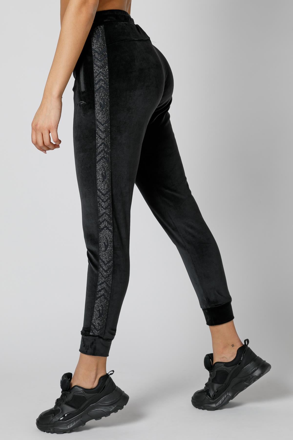 Maraton Sportswear Regular Kadın    Basic Siyah Pantolon 19462