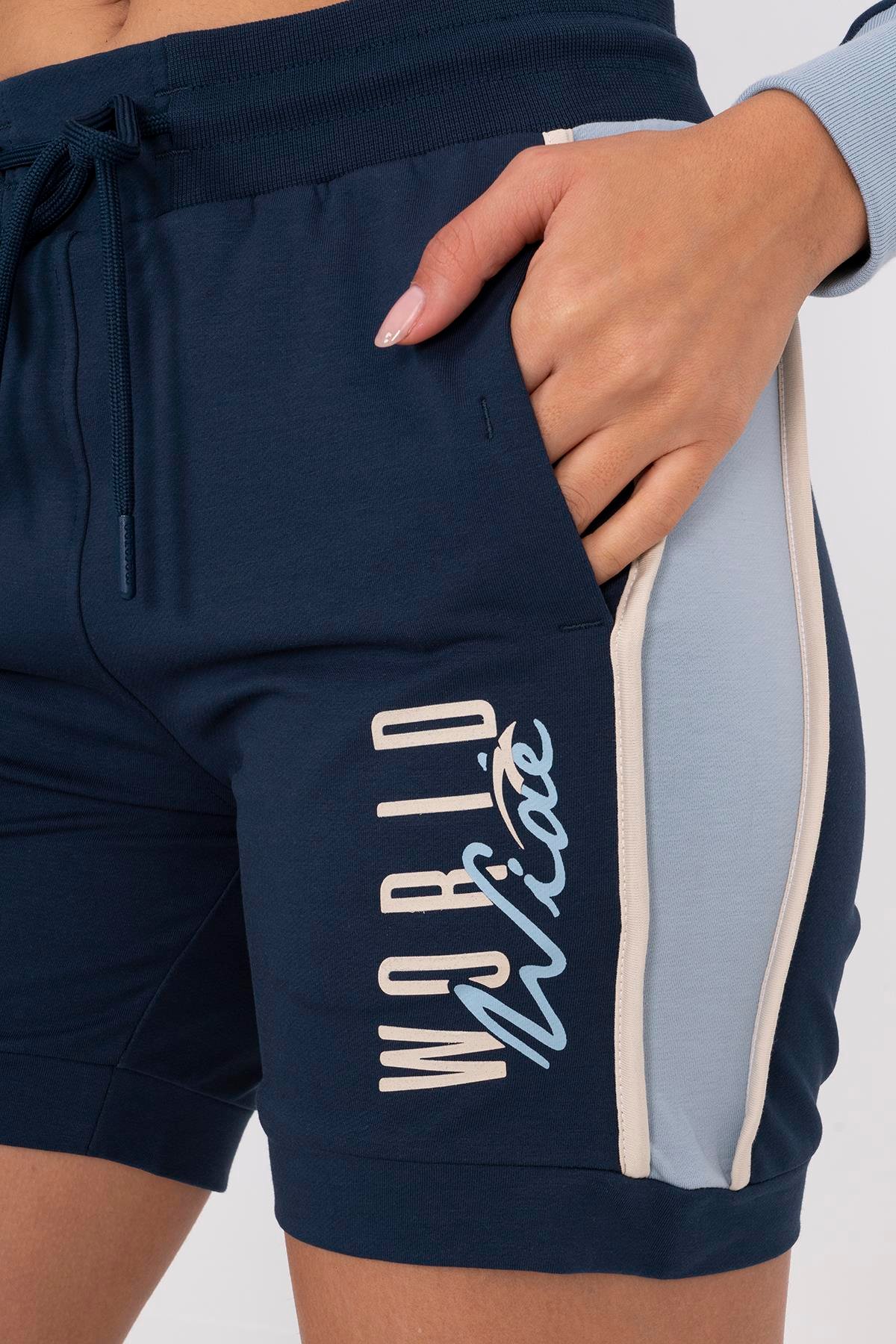 Maraton Sportswear Regular Kadın    Basic NAVY Şort 21159