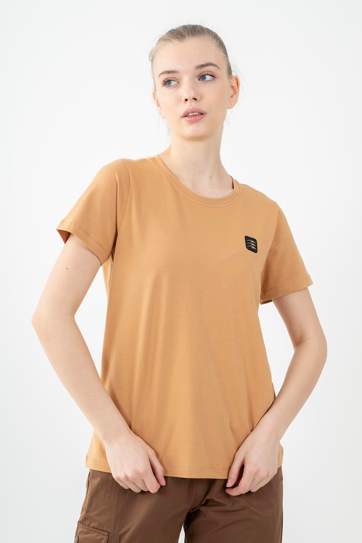 Maraton Sportswear Regular Kadın Bisiklet Yaka  Kısa Kol Basic T-shirt 22079