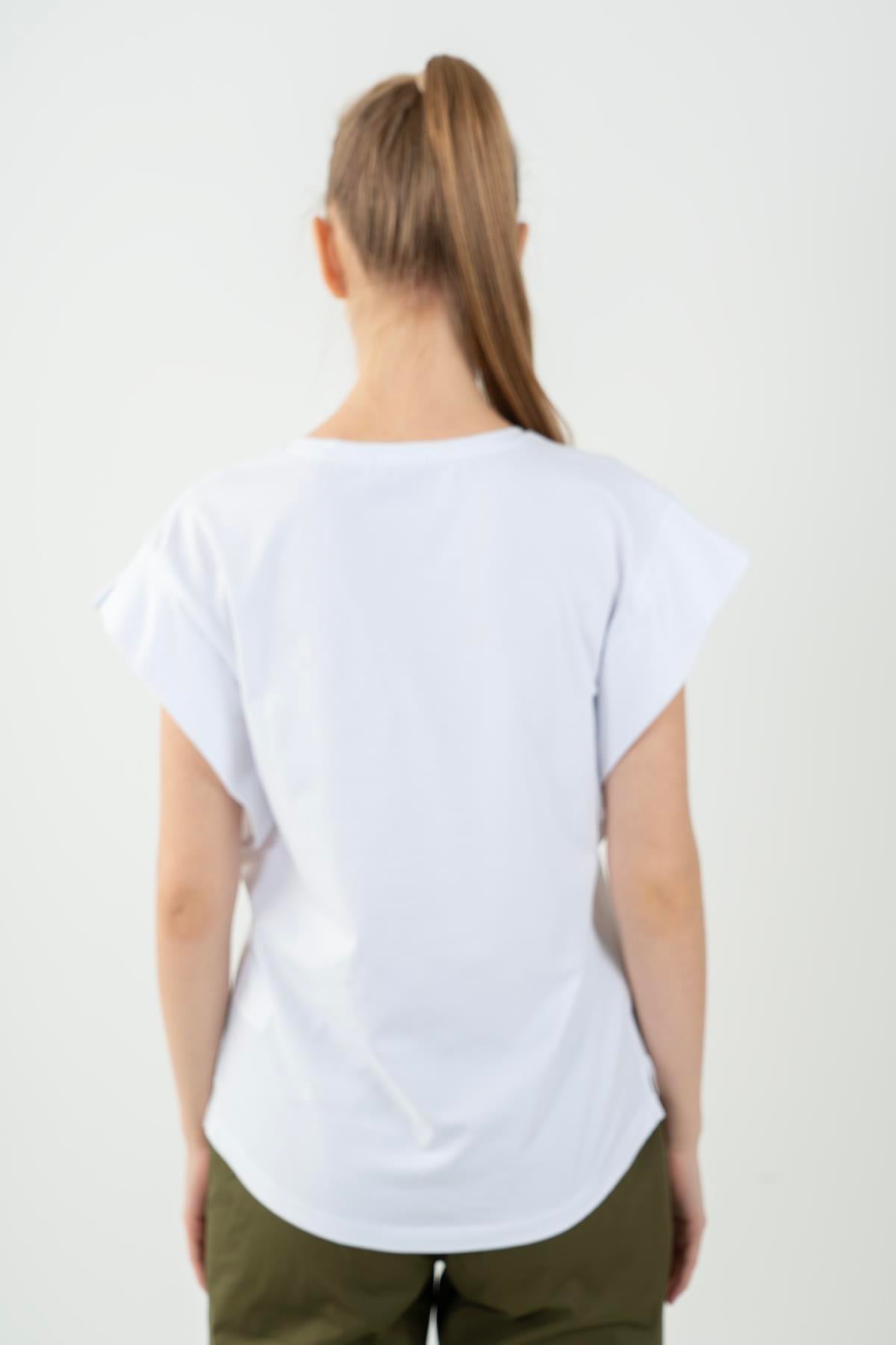 Maraton Sportswear Regular Kadın Bisiklet Yaka  Kısa Kol Basic T-shirt 21992