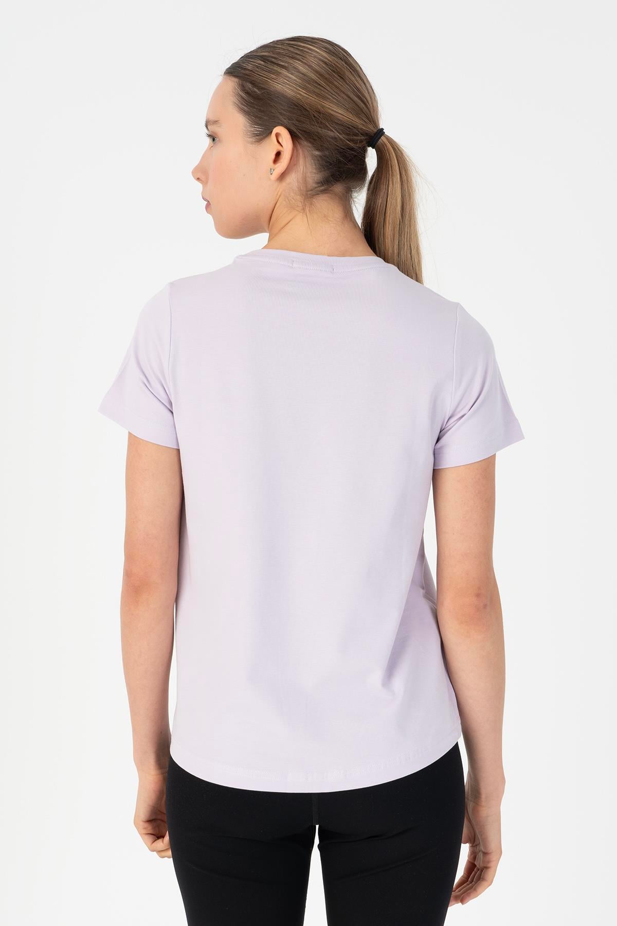 Maraton Sportswear Regular Kadın Bisiklet Yaka  Kısa Kol Basic  T-shirt 23055