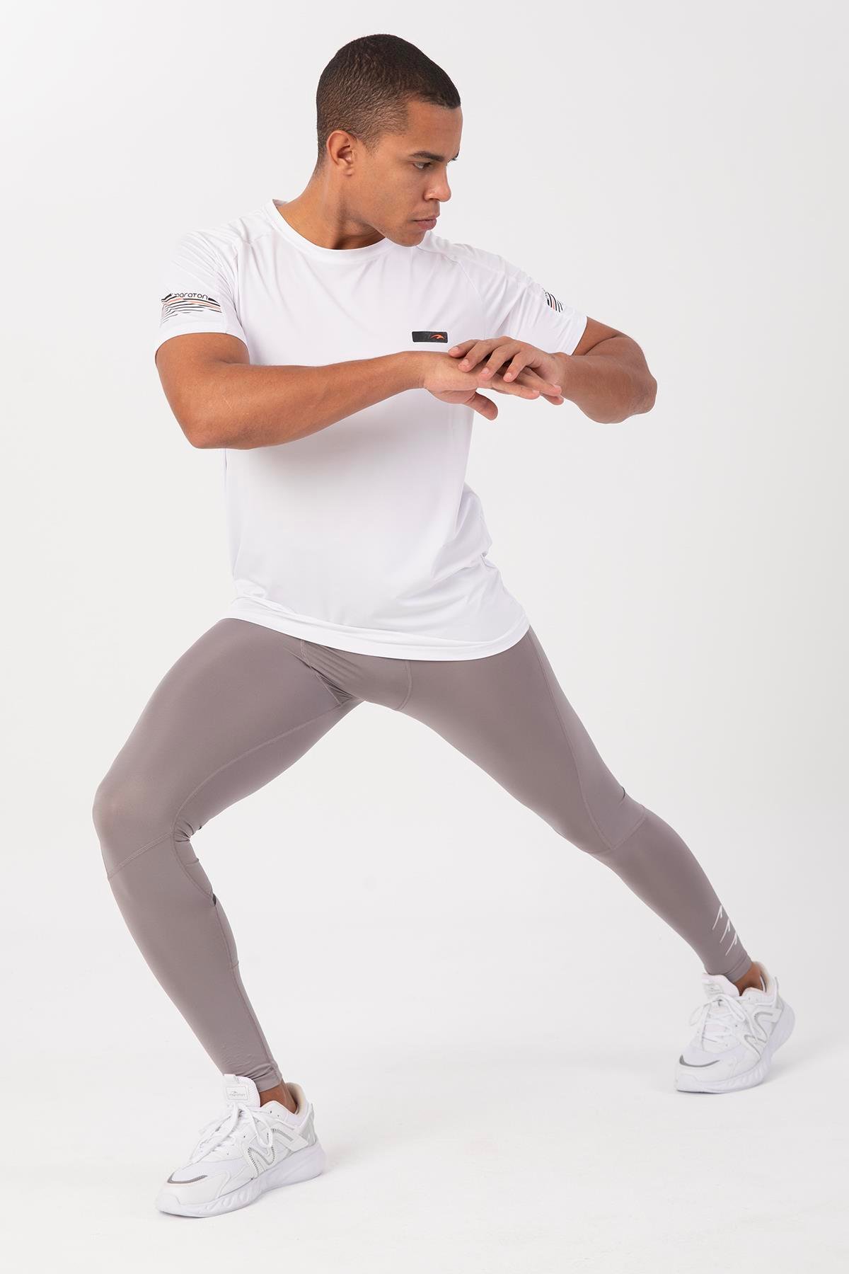 Maraton Sportswear SlimFit Erkek    Basic Gri Tayt 20100