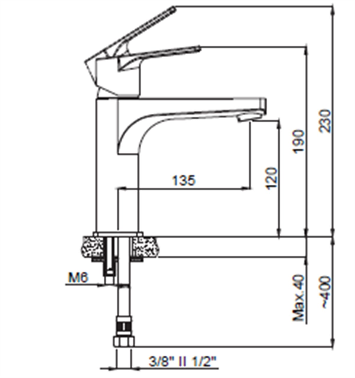 Adell Azure Siyah Krom Regülar Lavabo Bataryası 15680114