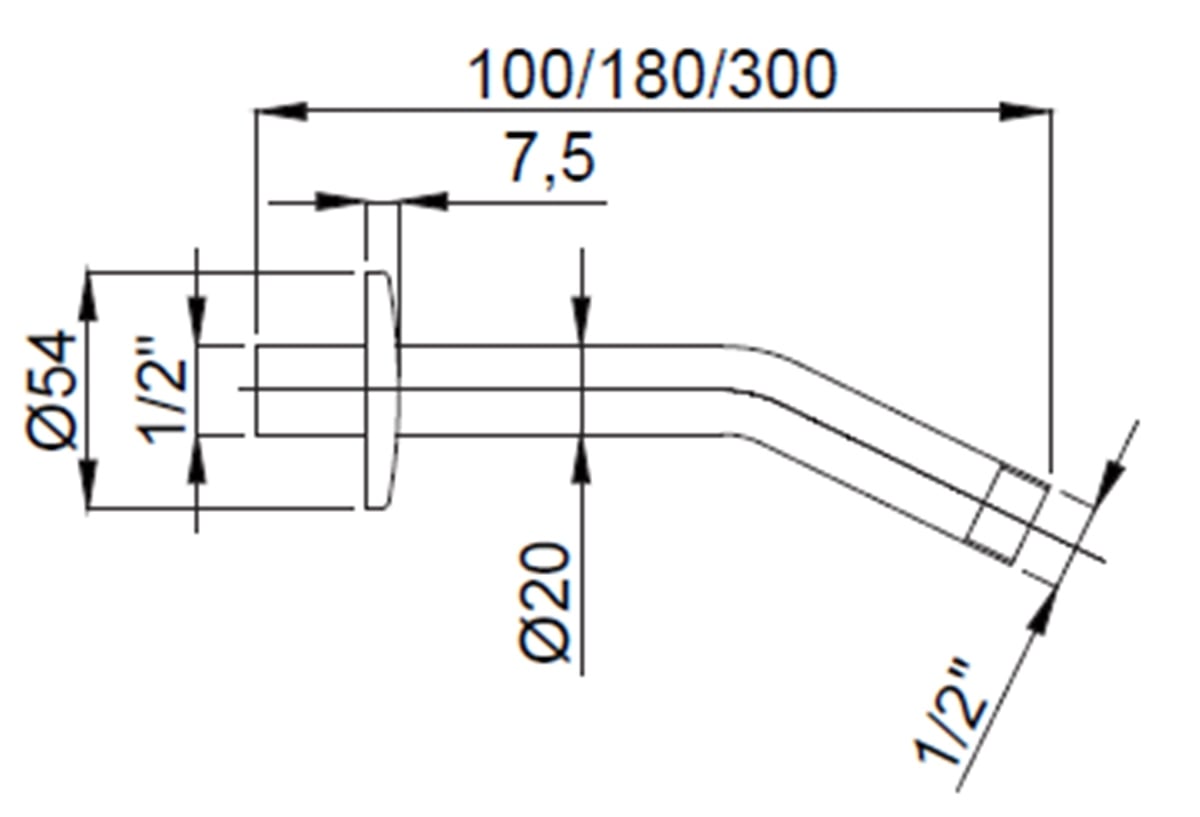 Adell Duvardan Duş Başlık Baglantılı 1/2