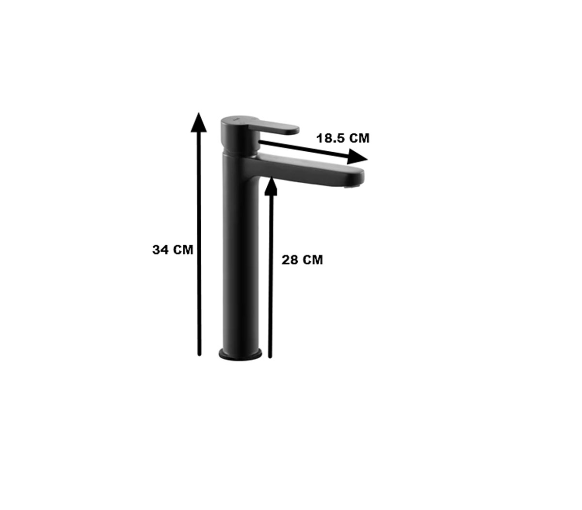 Adell Lento Tall Çanak Siyah Lavabo Bataryası 154901524