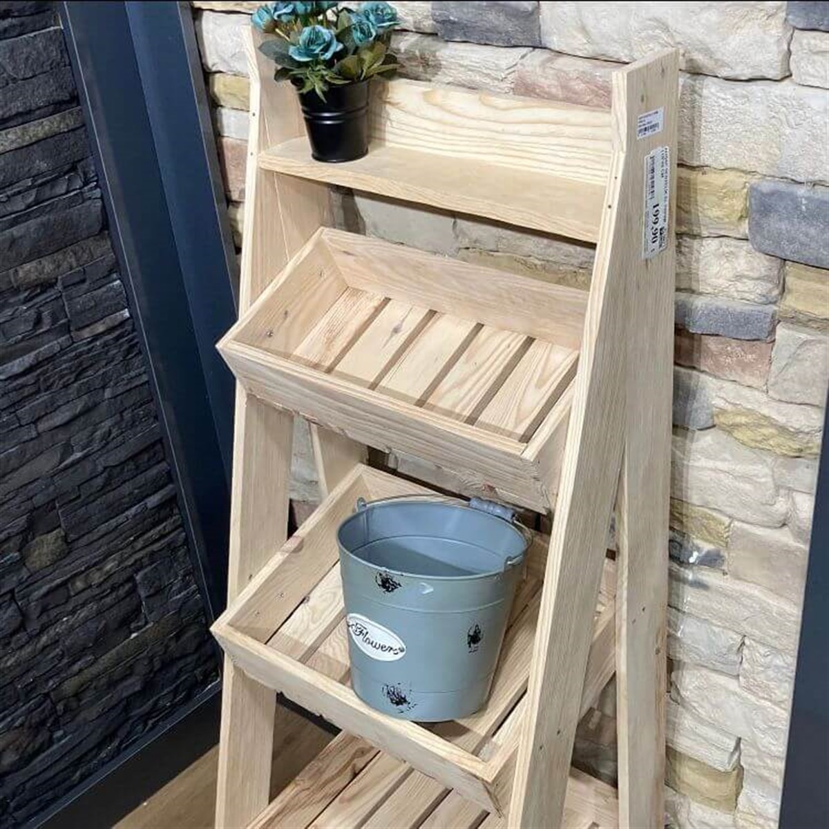 Ahşap Sebzelik Boyanabilir El Yapımı 119x48 cm