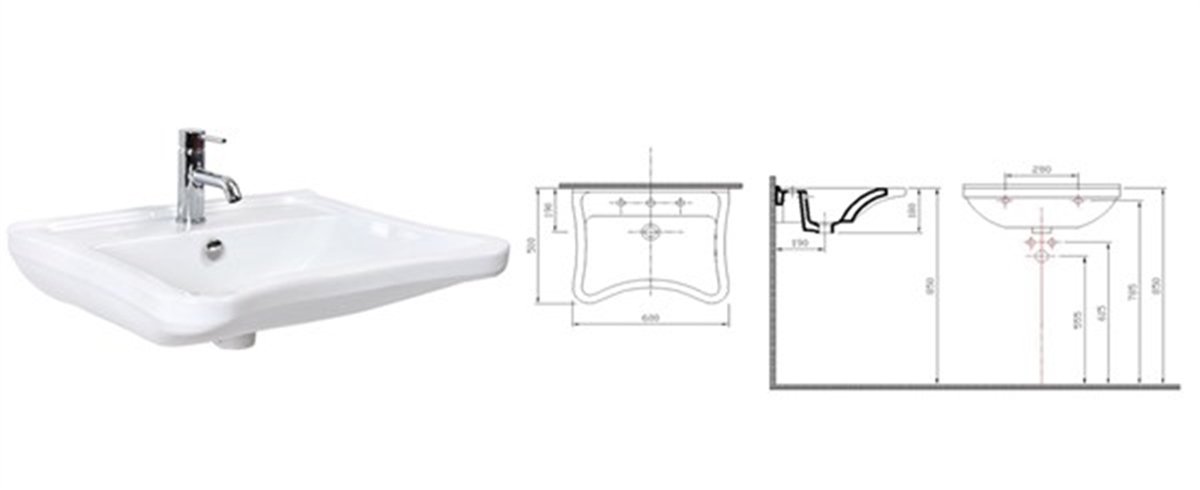 Alvit 50X60 Cm Engelli Lavabo
