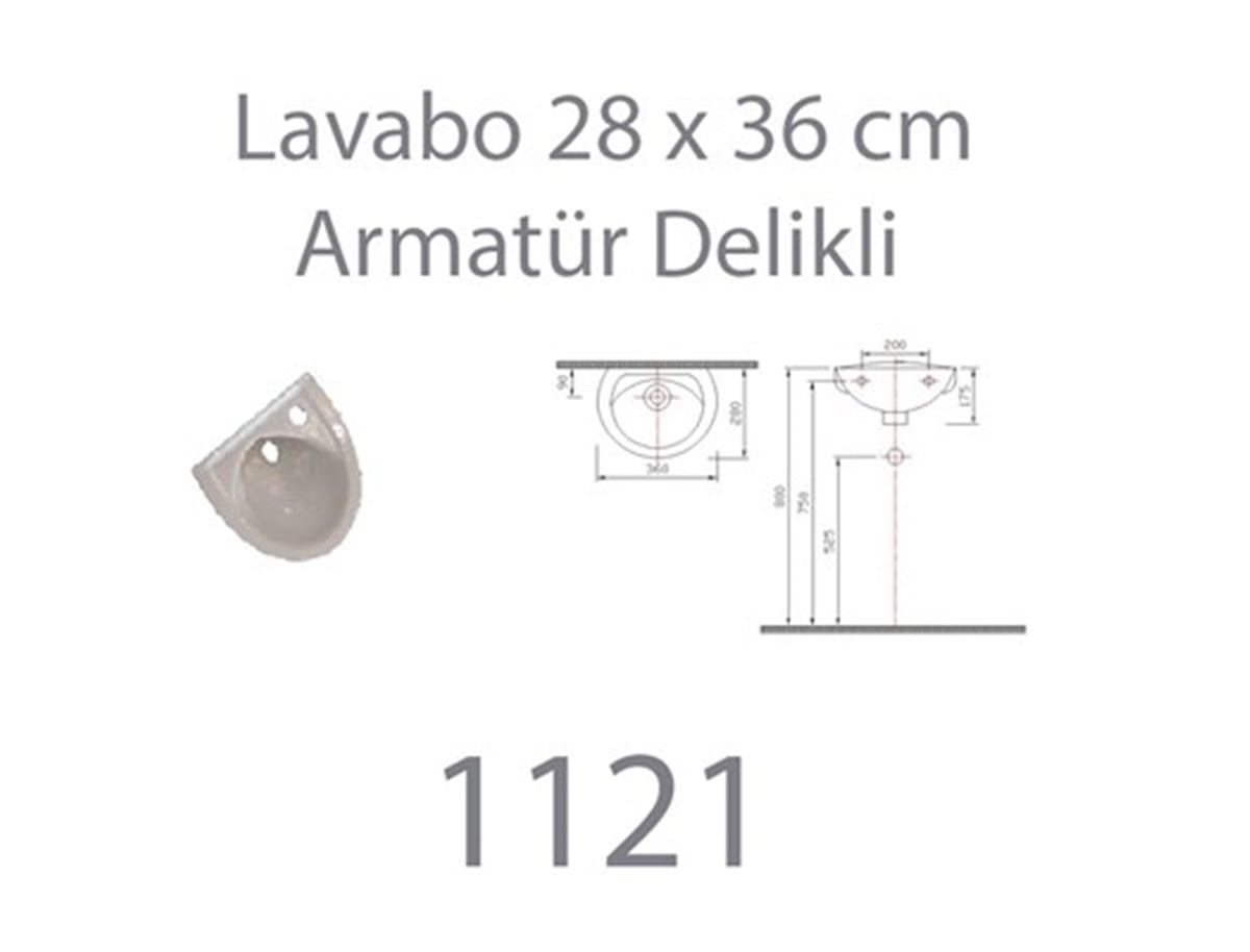 Alvit Lavabo 28X36 Cm Delikli