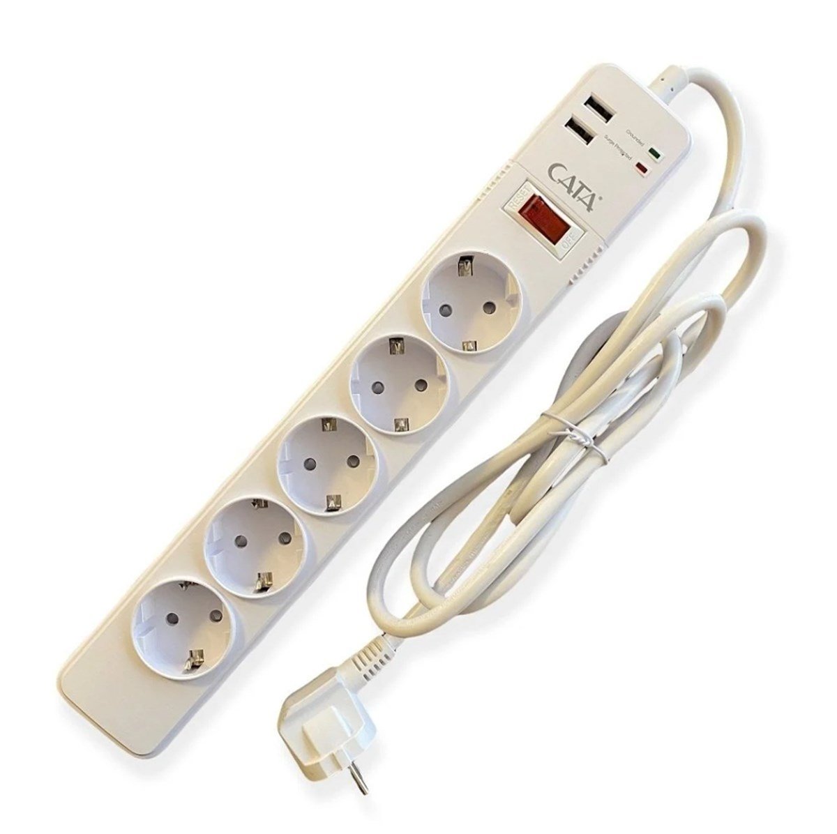 Cata Ct-3000 Akım Korumalı Piton 5 Li Grup Priz 2 Usb'li 1,5 Metre Kablolu