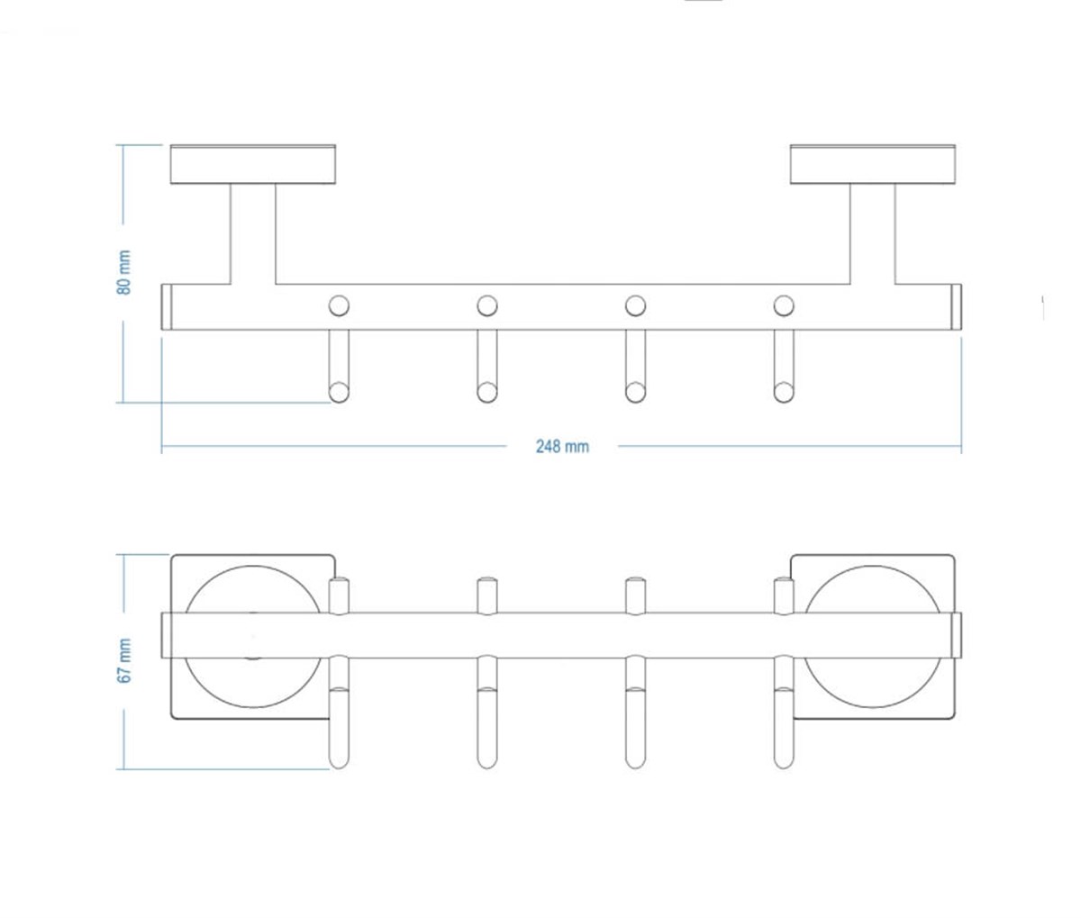 Deppot Luna Krom Set Askılık Dörtlü  A.1829