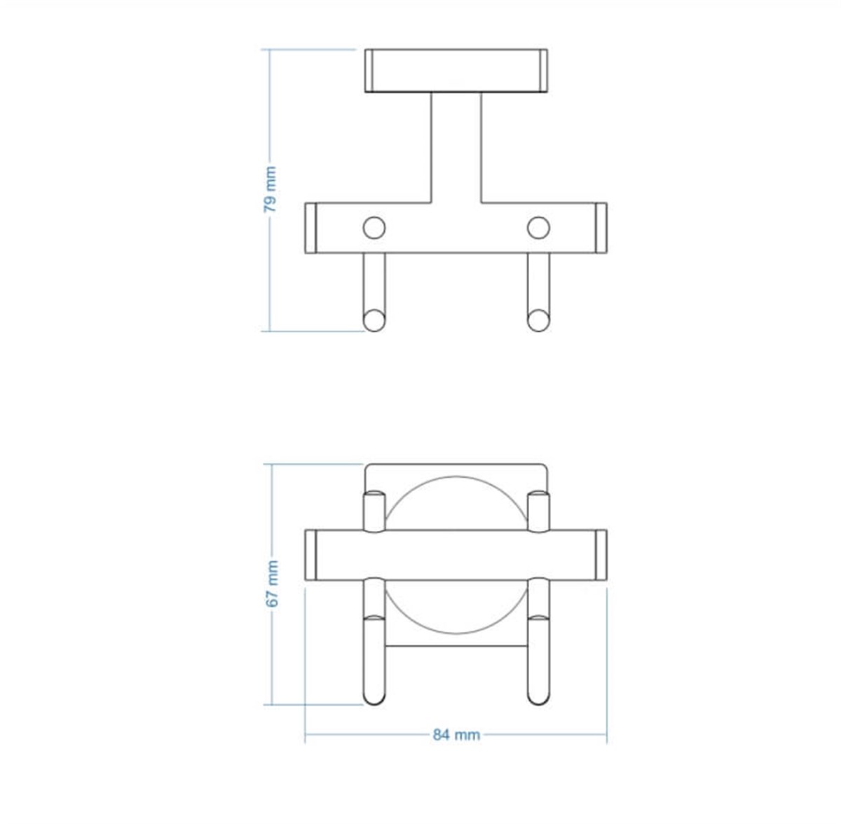 Deppot Luna Krom Set Askılık İkili  A.1828