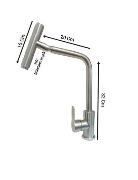 Fleko Oynar Başlı İnox Eviye Bataryası KS5S01