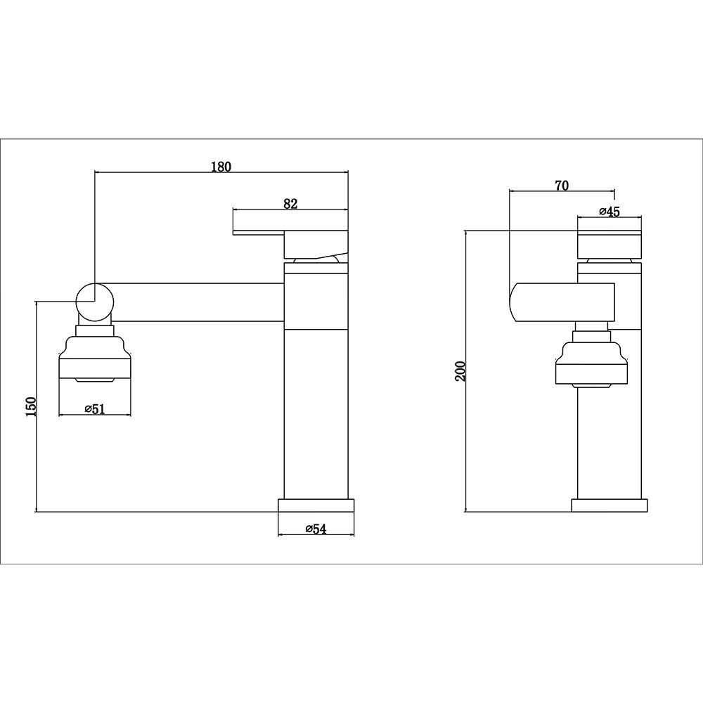 Fleko Siyah Akrobat Lavabo Bataryası K11011-C