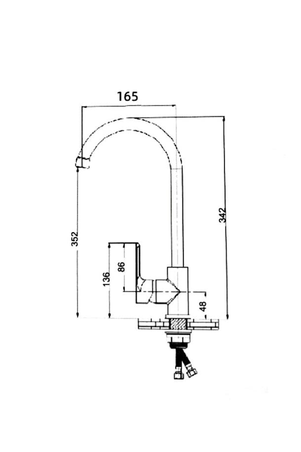 Fleko Siyah Kuğu Lavabo Bataryası MOBC402-2