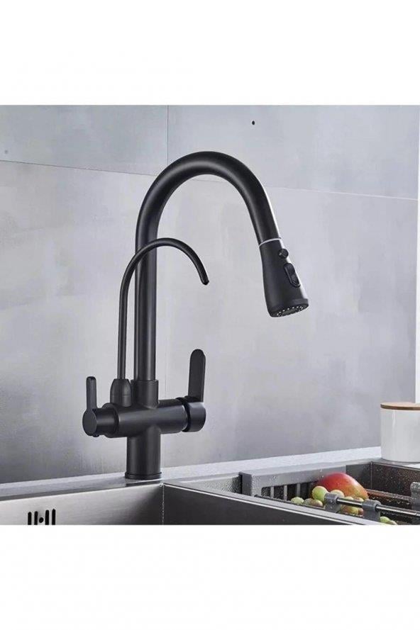 Fleko Siyah Spiral Arıtmalı Eviye Bataryası SP4434-C