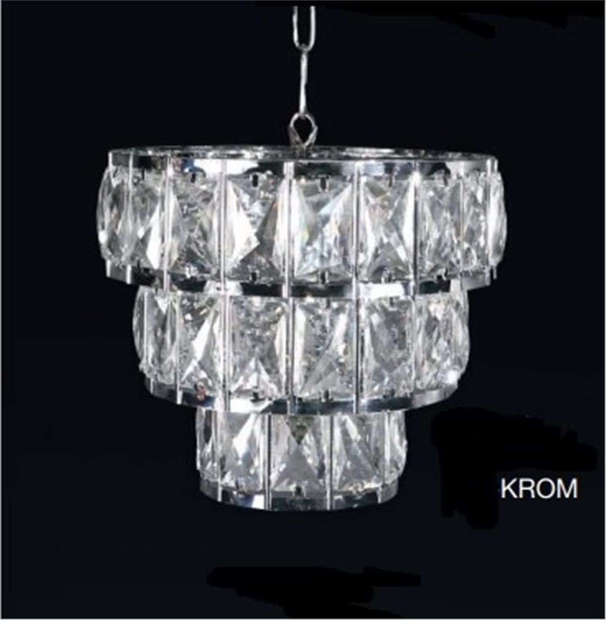 G-1251 Zincirli Tekli Kristal Avize