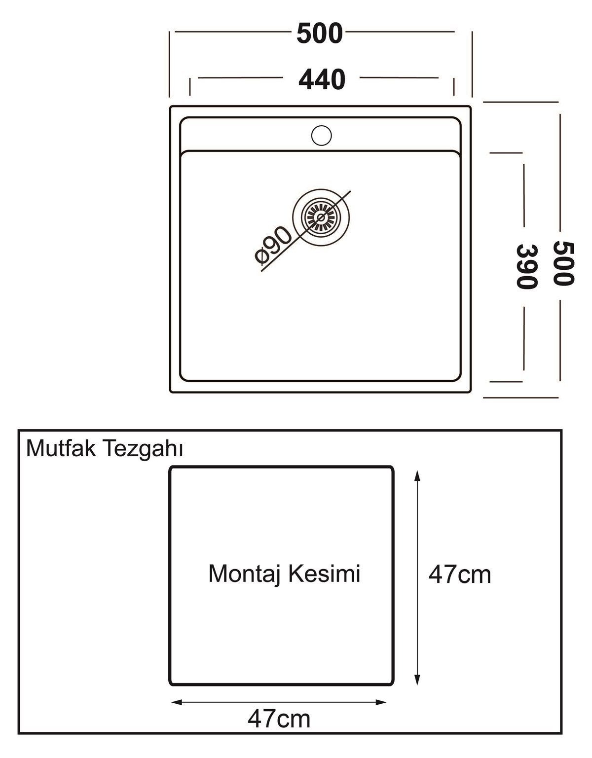 Gl General GLGE 50A Vista Beyaz Granit Evye 50x50