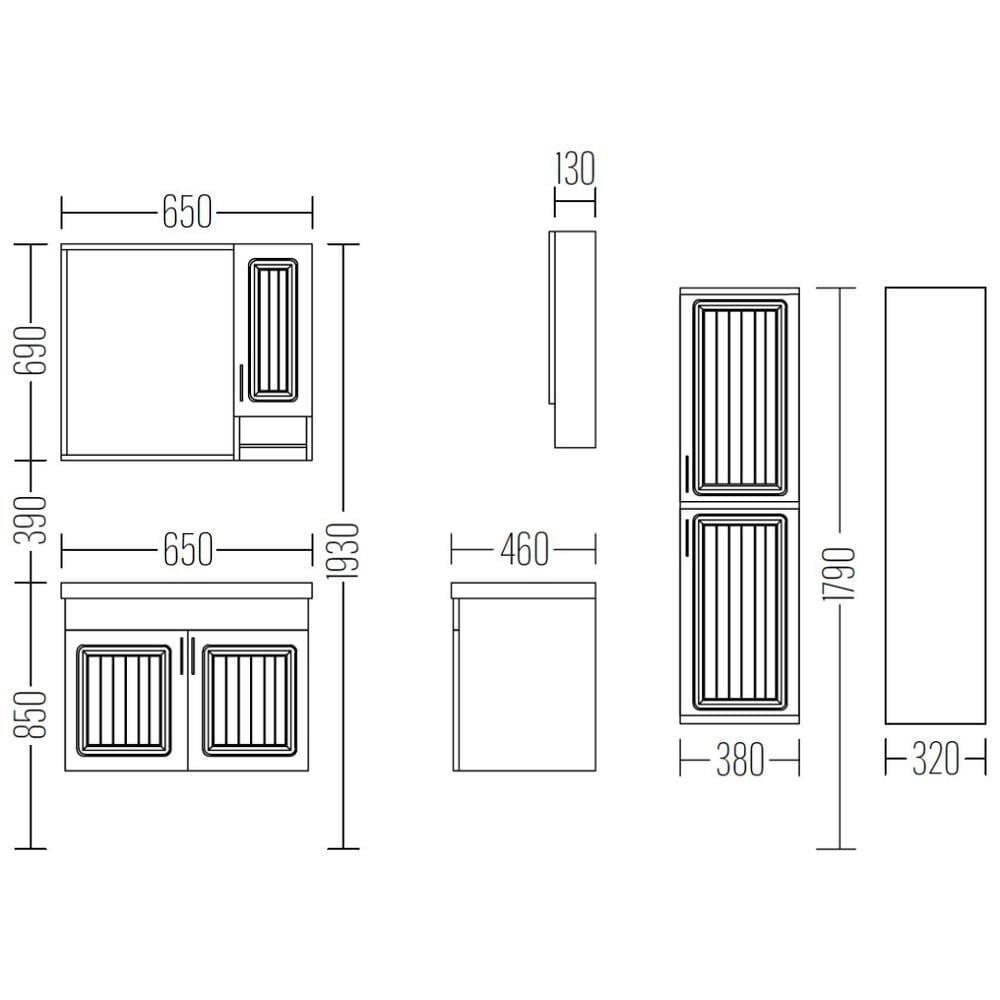 Gold Banyo Aria 65 Cm Antrasit Banyo Dolabı