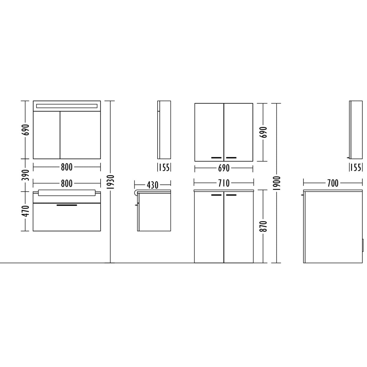 GOLD BANYO DOLABI CMS 150CM SER.LAV.