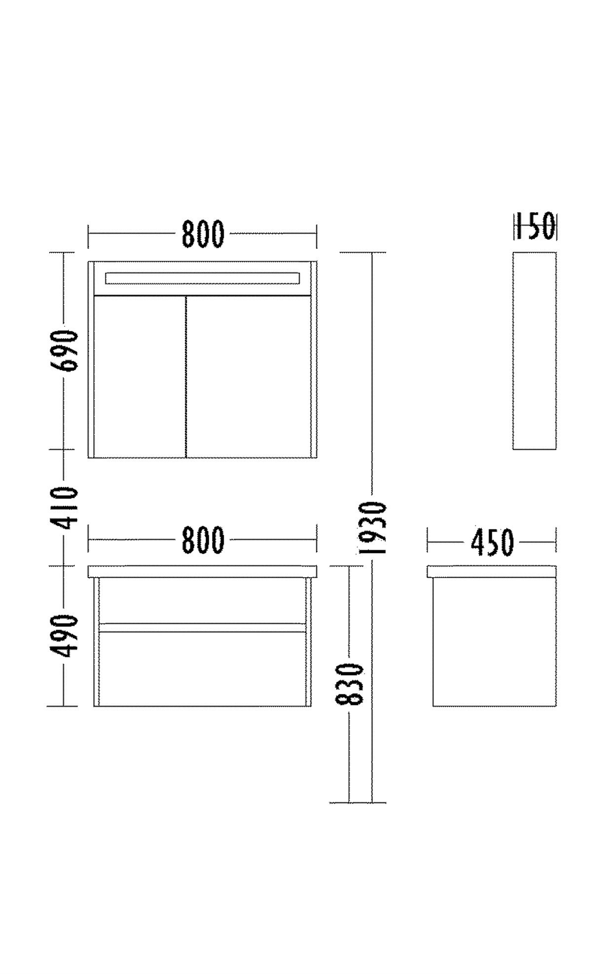 Gold Banyo Dolabı Perimelis 80 Cm Seramik Lavabo Meşe