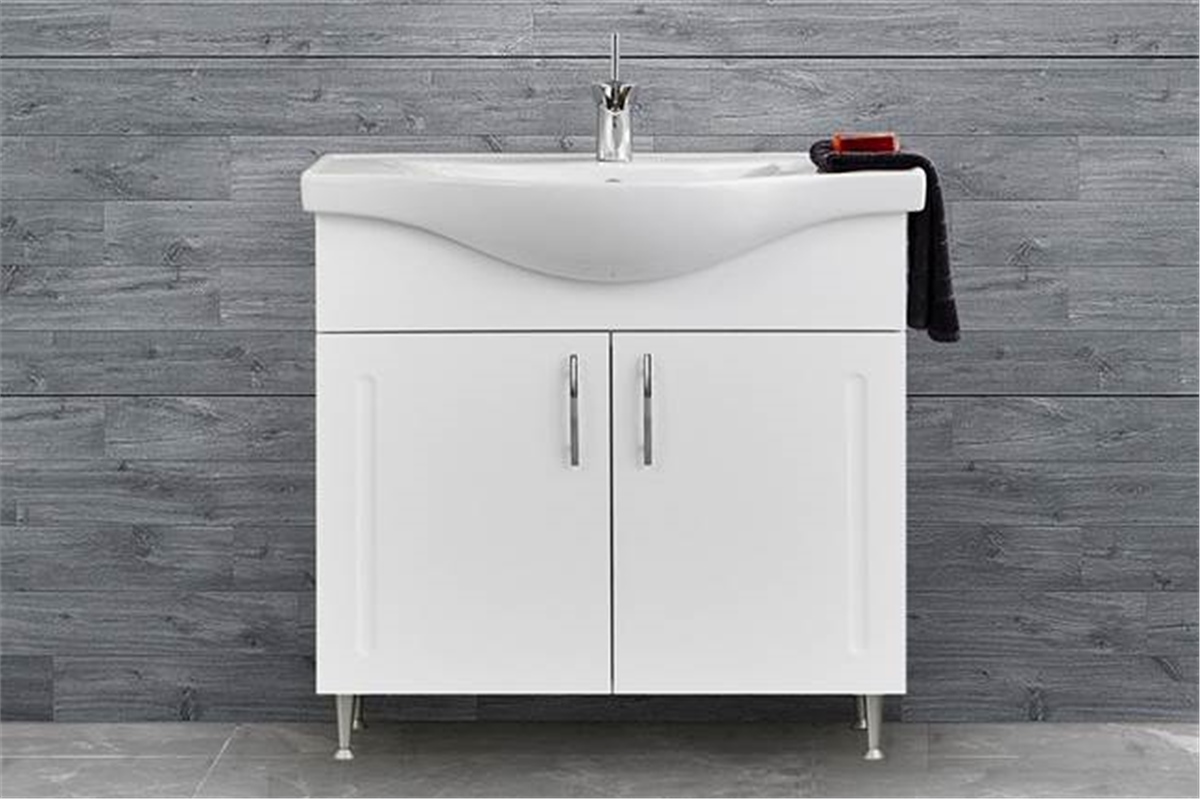 Gold Banyo Plus Beyaz Banyo Dolabı 80 Cm Seramik Lavabo