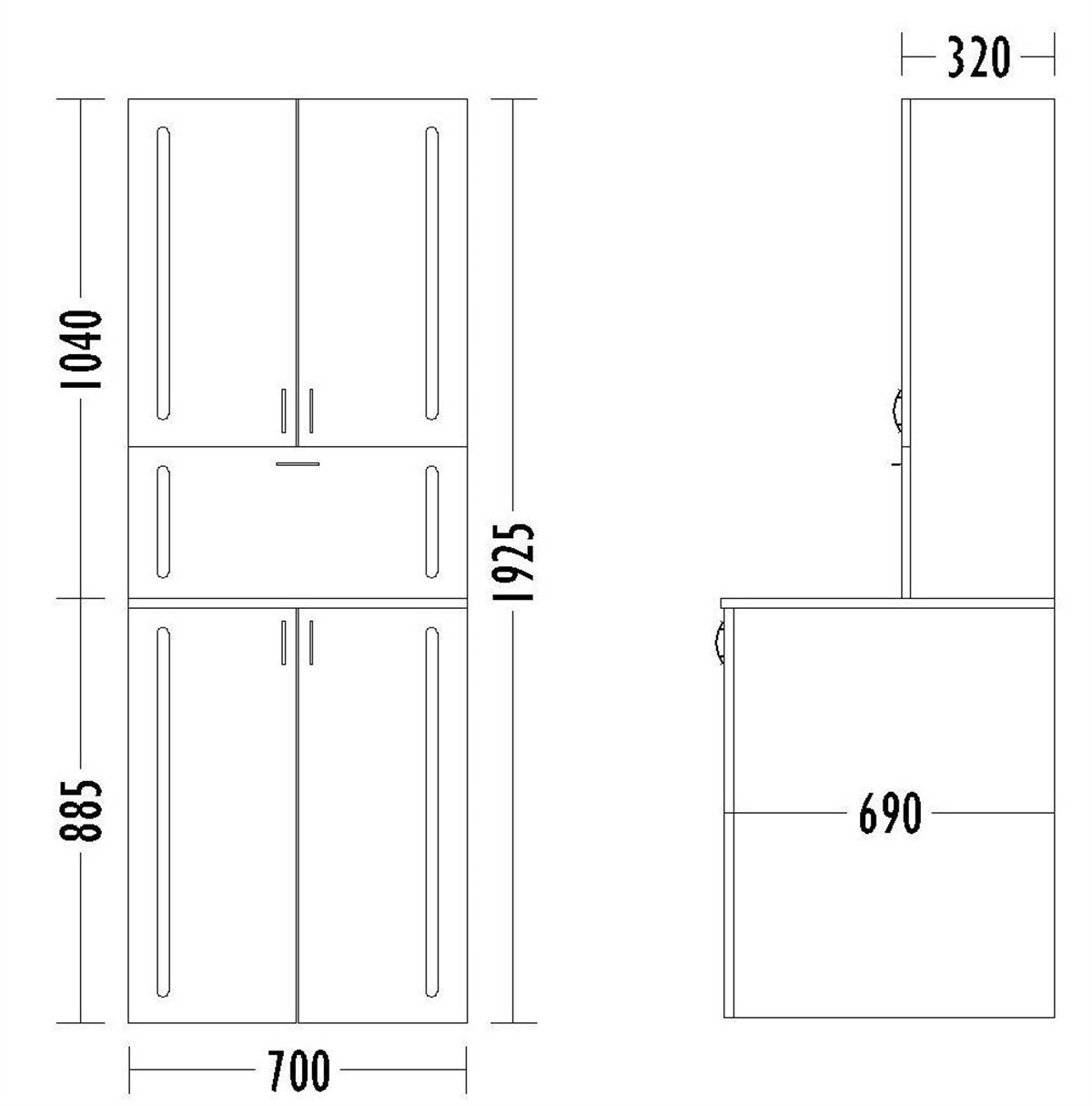 Gold Banyo Sonomo 70 Cm Çamaşır Makinesi Dolabı