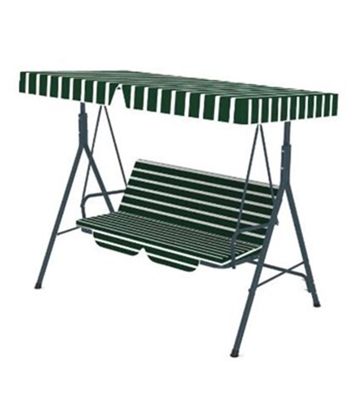 Gölgelikli Salıncak Yeşil Beyaz 172x152x108