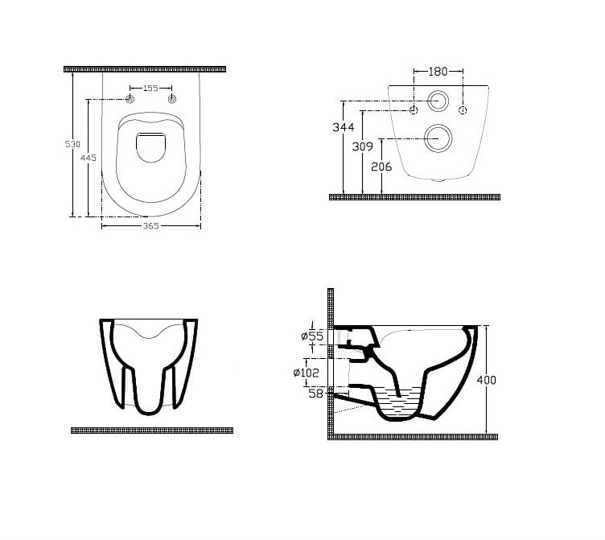 Isvea Infinity Clearim Plus Antrasit Asma Klozet ve Soft Kapak