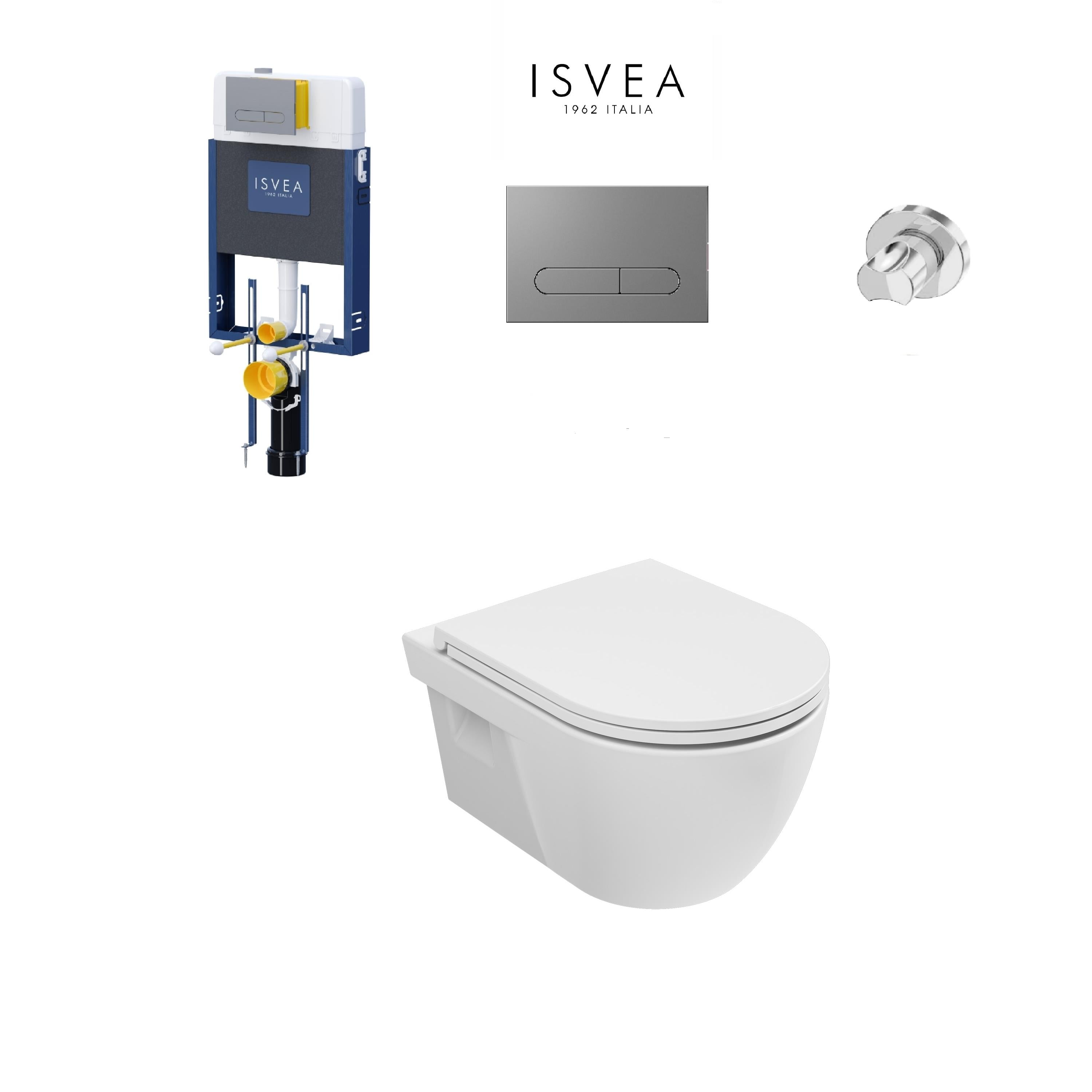 Isvea Soluzıone XX Kanalsız Asma Klozet Seti
