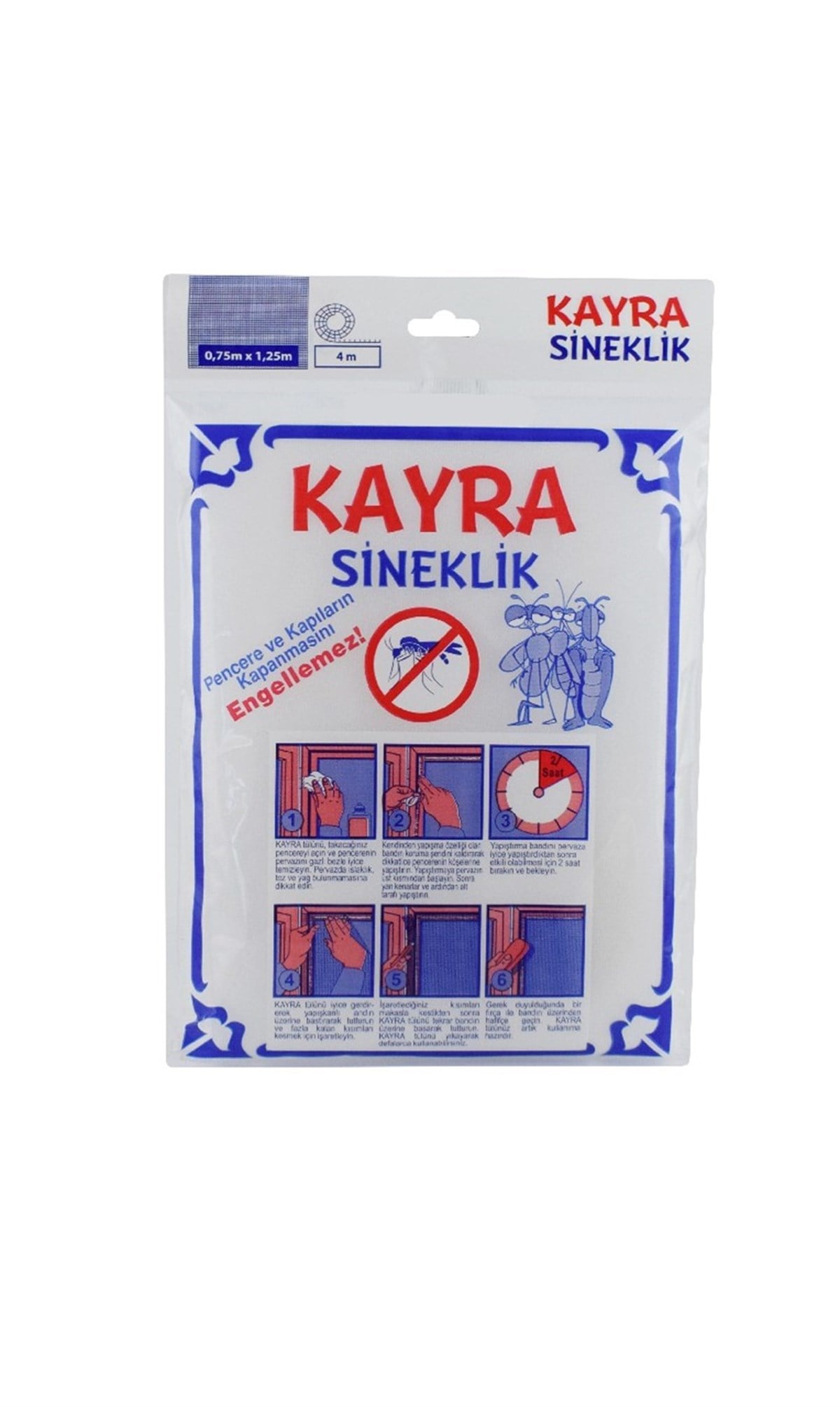 Kayra 130x150 Cm Tek Kanat Cırtlı Sineklik Tül