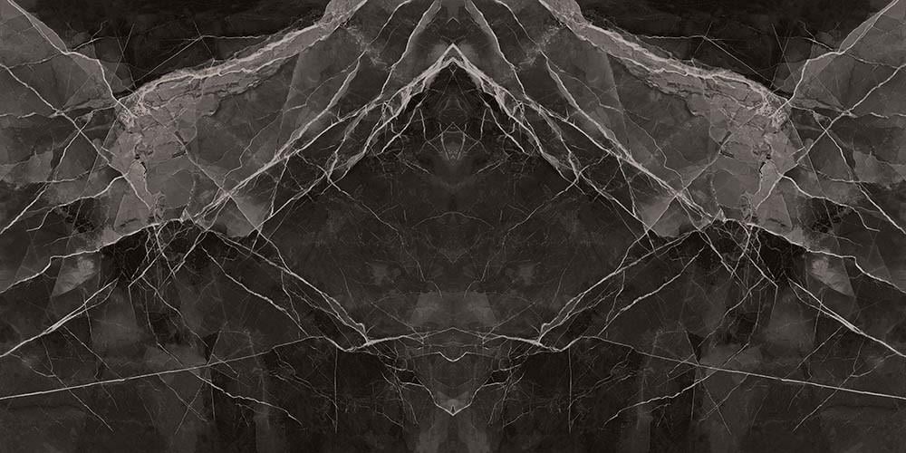 Kütahya Seramik 120x240 Black Calacatta Kristal Book Match Rektifiye Parlak Yer Seramiği
