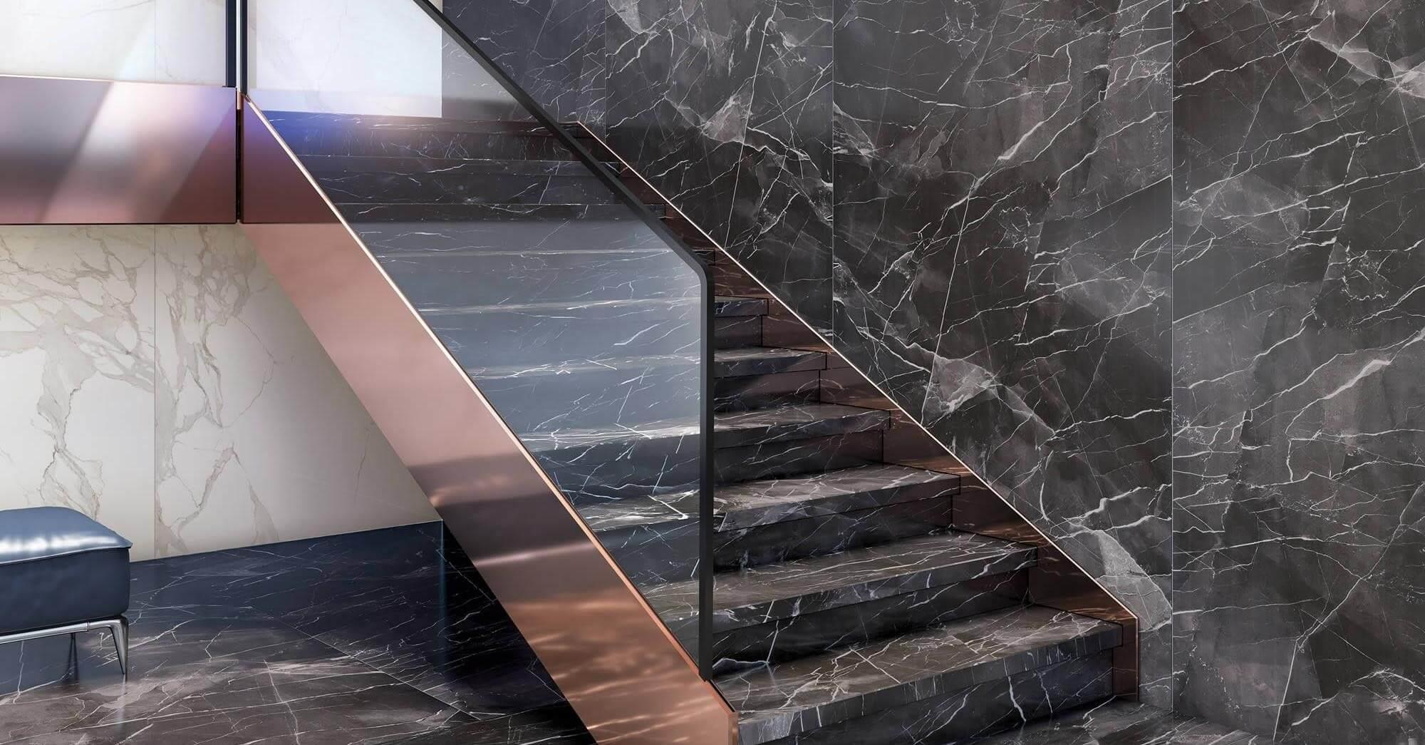 Kütahya Seramik 60X120 Black Calacatta Kristal Rektifiye Parlak Nano Yer Seramiği