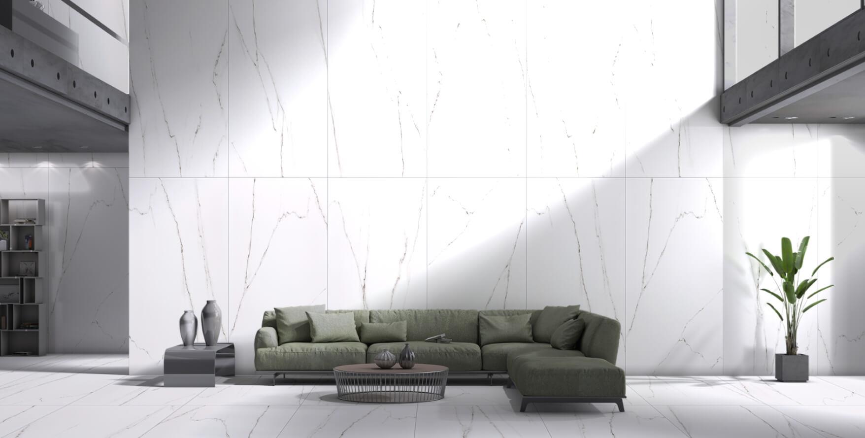 Kütahya Seramik 60X120 Staturio Beyaz Rektifiyeli Parlak Yer Seramiği