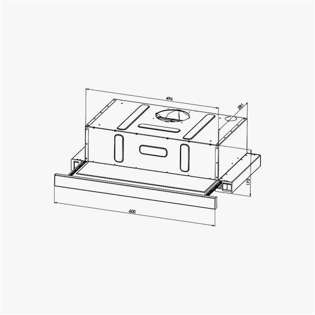 Luxell DS6-905 S Opal Siyah Sürgülü Aspiratör