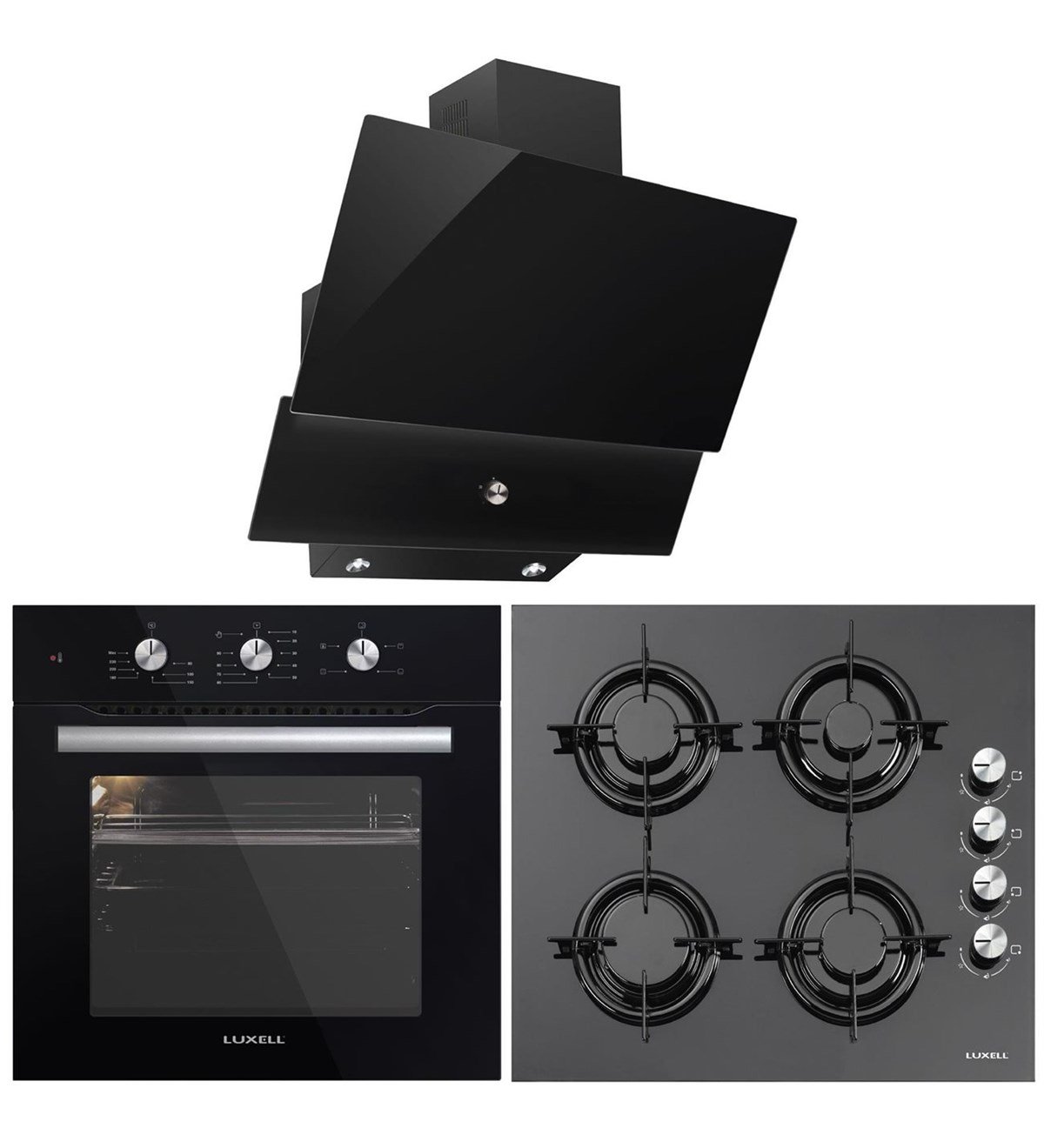 Luxell Siyah Ankastre Set