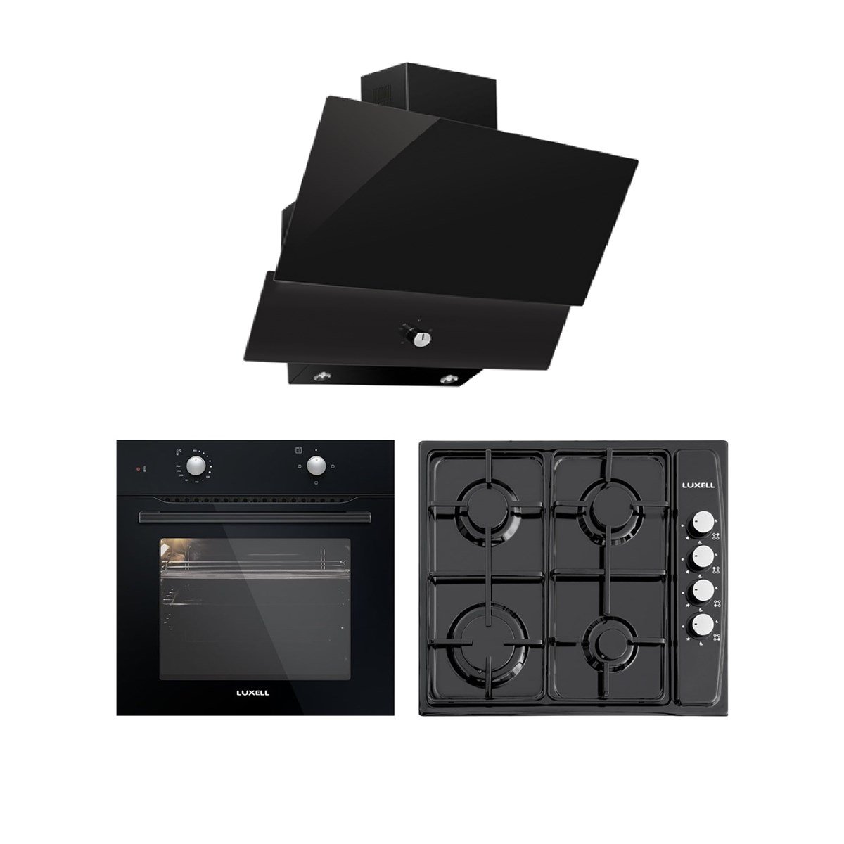 Luxell Siyah Eko Ankastre Set