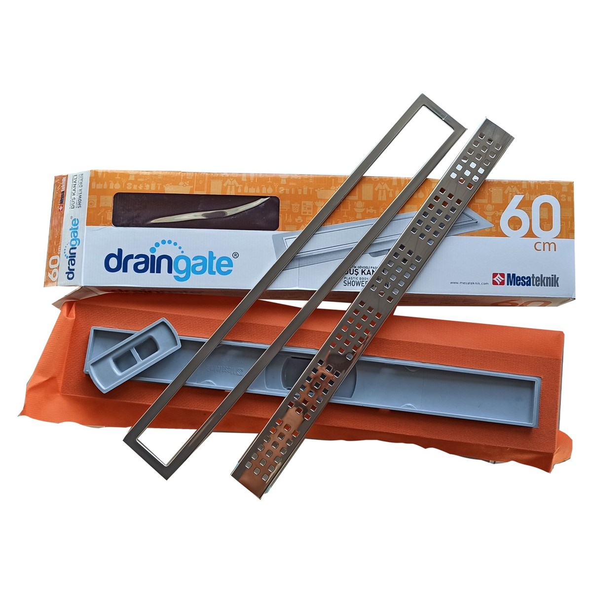 Mesa Teknik Draingate Mts 9300-60A Paslanmaz Alttan Çıkışlı 60 Cm Duş Kanalı Yer Süzgeci