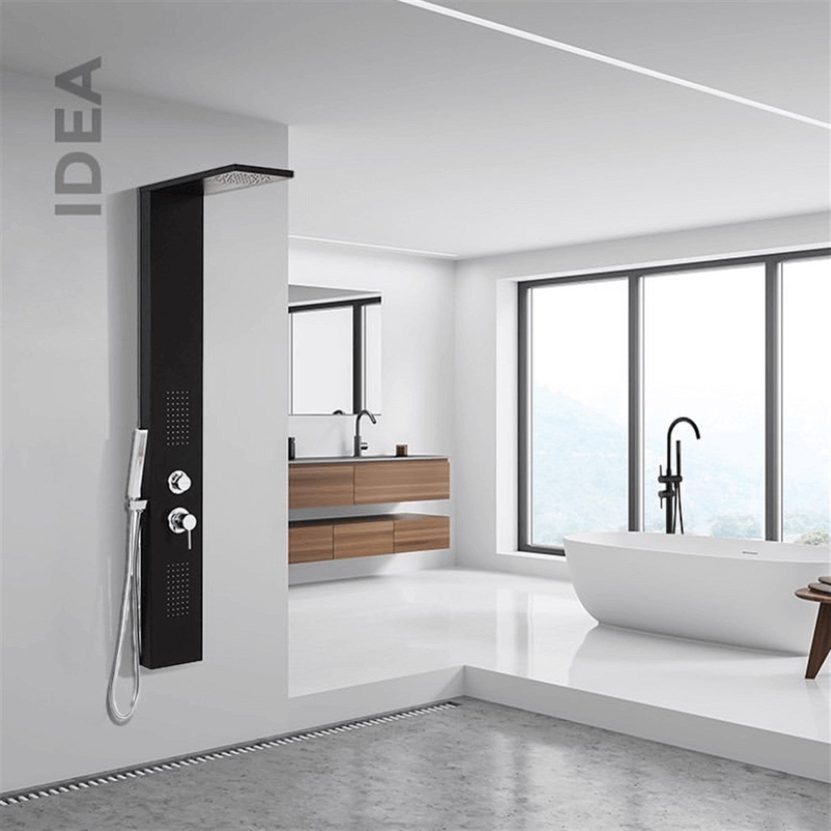 Newarc İdea Duş Paneli Siyah 440492